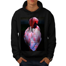 Wellcoda Pink Flamingo Feather Mens Hoodie, Bird Casual Hooded Sweatshirt - £25.95 GBP+
