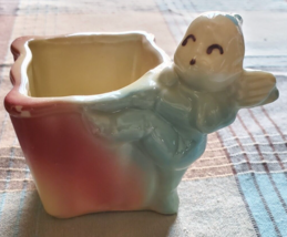 Fairy Pixie Planter Shawnee Pottery Small pink/blue USA 536 Vintage Pottery - £10.22 GBP