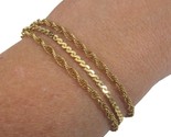 VINTAGE Set of 3 Gold Filled Dainty Bracelets 1/20 12K GF Cuban Rope Cha... - $34.60