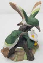 Hummingbirds Figurine Gardenia Porcelain Earth Tones 1970s Vintage - $15.15
