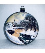 Handcrafted Clay Pottery Christmas Ornament Ships Rowboats Scene Double ... - $29.70