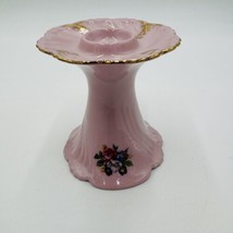 Leander 1946 RGK China Of Boheme Pink Floral Candleholder Porcelain Vintage - $31.50