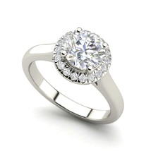 Anello di fidanzamento Halo 1,75 carati diamante simulato taglio rotondo... - £196.55 GBP