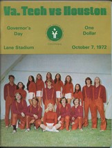 VIRGINA TECH VS HOUSTON NCAA FOOTBALL PROGRAM 10/7/1972-vf minus - £58.15 GBP