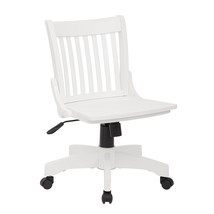 Office Star 101WHT OSP Designs Deluxe Finish Armless Wood Bankers Desk Chair wit - £221.25 GBP