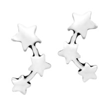 Mini Triple Stars Constellation Sterling Silver Stud Earrings - £9.14 GBP