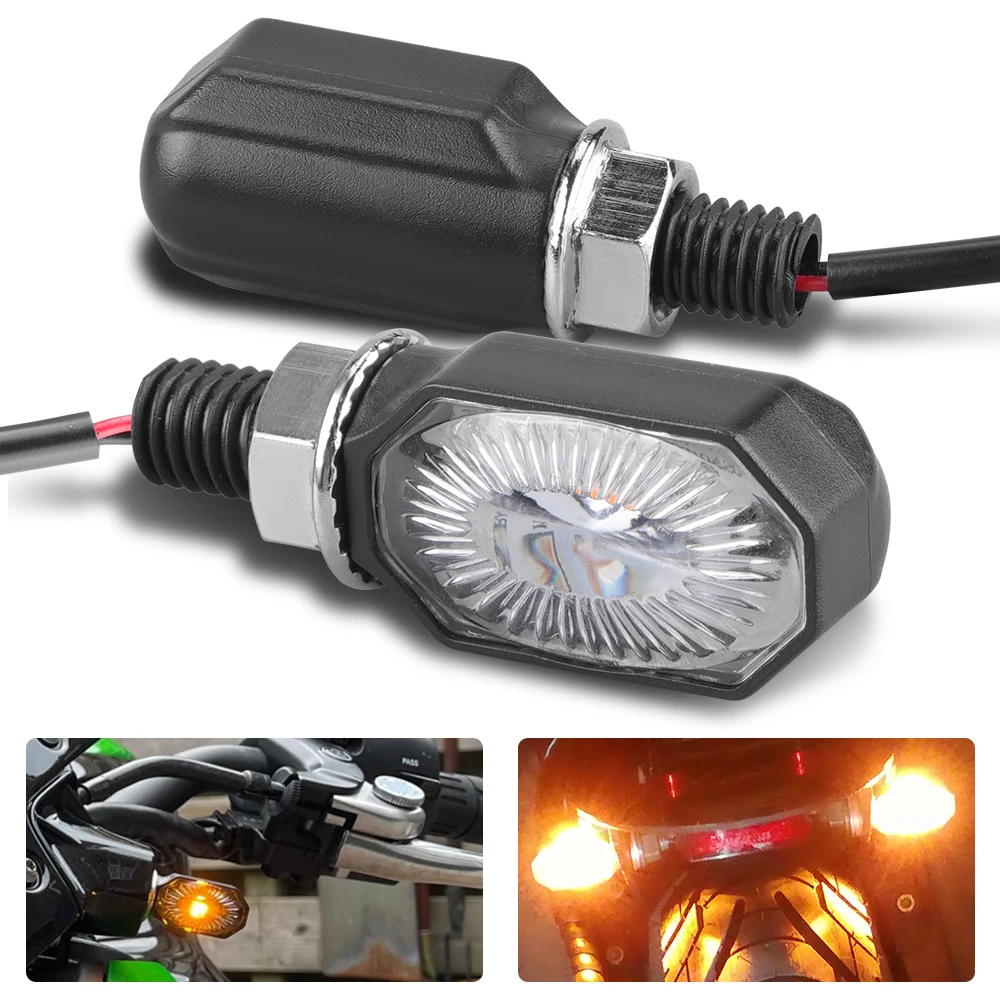 2pcs Motorcycle MIni LED Turn Signals Light Motorbike Lampe Amber Blinker LED - £12.72 GBP
