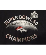 NFL SUPER BOWL 50 Licensed Women&#39;s Denver Broncos Shirt Raglan Black Sil... - $515.50 MXN