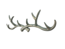 [Pack Of 2] Antique Bronze Cast Iron Antler Wall Hooks 15&quot;&quot; - £41.85 GBP