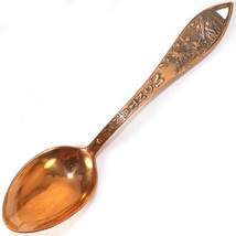Montana Copper Souvenir Spoon Hammered Etched Bitterroot Mountains Mining Tools - £10.45 GBP