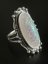 Opal Stone Vintage S925 Silver Woman Ring Size 8 - $14.85