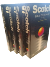 Scotch Hs T120 Blank Vhs Video Cassette Tapes 4 Pack Factory Sealed - £12.42 GBP