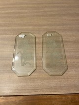 2 Etched Beveled Glass Light Fixture Panels - £9.85 GBP