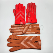Isotoner Glove Hands Beautiful Brown Red One Size Stretchy Made in Phili... - £30.26 GBP