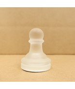 Replacement Chess Piece Frosted Glass Pawn 1 1/8in Base 1 3/8in Tall Vel... - £6.32 GBP