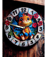 &quot;12-Inch Colorful Baby Dragon Clock - Whimsical Fantasy Wall Art&quot; - €22,30 EUR