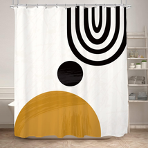 KOMLLEX Cute Mid Century Shower Curtain Set for Bathroom Fabric Abstract Sun Min - £18.51 GBP