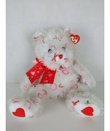 Ty Punkies Plush Beanbag Teddy Bear 13&quot; Bitty Kiss White/Red 2005 - $18.94 CAD