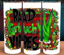 Bad Grinch Vibes Peace Christmas Coffee Cup tumbler - £15.68 GBP