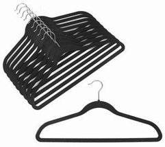 Ultra-Slim Velvet Shirt/Pant Hangers - Set of 100 - Black - £65.74 GBP