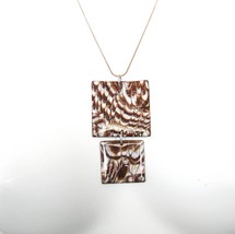 Double Stacked Squares Polymer Clay Resin Pendant Necklace fashion Jewelry for w - £18.36 GBP