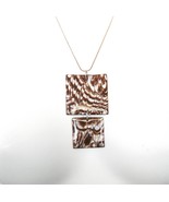 Double Stacked Squares Polymer Clay Resin Pendant Necklace fashion Jewel... - £18.11 GBP