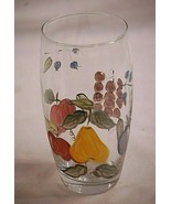 Old Vintage Hand Painted Glass Tumbler w Fruit Designs Mid-Century Glass... - £13.22 GBP