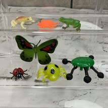 Plastic Insect &amp; Amphibians Lot Of 7 Pieces Frogs Spider Butterfly Ladybug - $9.89
