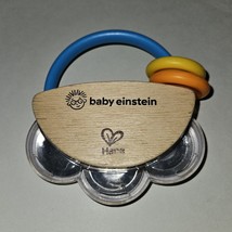 Baby Einstein Hape Tiny Tambourine Toy Rattle Wood Plastic As Is READ - £11.61 GBP