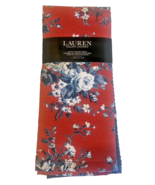 Ralph Lauren Kitchen Dish Towels Set of 3 Red Blue White Floral Cotton 1... - $31.24