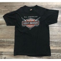 Harley Davidson Mens Black Large Double Sided Short Sleeve T Shirt - $18.51