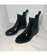 Sam Edelman Women&#39;s Tinsley Rubber Rain Boots 6 Black Polish - $24.27