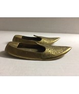 Pair of Vintage Brass Indian Religious Shoes Khussa Jutti Cigarette Asht... - $14.24