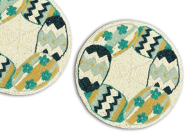 Set Of 6 Beaded Placemats, Easter Eggs Tablemats, Easter Charger Plates 13X13 In - £123.87 GBP