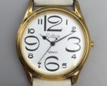 Vintage Sutton Watch Women 37mm Gold Tone White Dial Leather Band New Ba... - £19.56 GBP