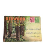 Redwood Highway California 1940s Fold-Out Linen Postcards CA Forest Souv... - $16.93