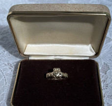 Vintage 14k Yellow Gold Irish Claddagh Friendship Ring Size 7 / 2.9 Grams - £118.43 GBP