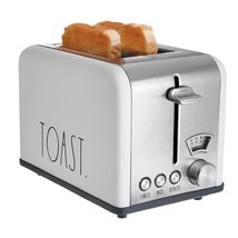 Toaster, Stainless Steel 2 Slice Square Toaster, Wide Slot With 5 Browni... - £50.90 GBP