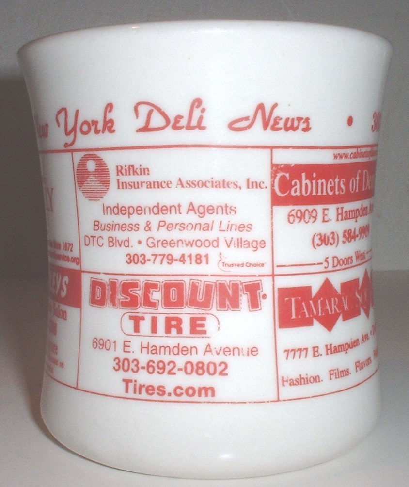 Ceramic coffee mug: New York Deli News, Denver Colorado; &quot;Victor&quot; -style... - $15.00