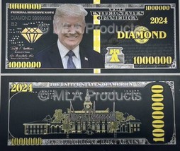 ✅ Donald Trump 2024 Presidential Black Diamond Million Bill w Sleeve and Stand ✅ - £7.83 GBP