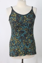 Green Apple M Paisley Cotton Bamboo Yoga Active Tank Top - £19.07 GBP