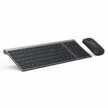 Rechargeable Wireless Keyboard Mouse, seenda Slim Thin Low Profile Keyboard and  - £54.26 GBP