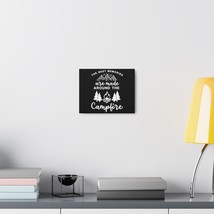 Black and White Campfire Canvas Gallery Wrap, &quot;The Best Memories Are Made Around - £16.46 GBP+