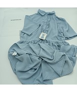 MARTINLEE dresses Soft and breathable short-sleeved lapel dress, light blue - $417.96 MXN