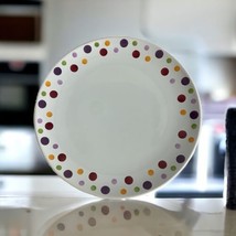 Pampered Chef Simple Additions 10.5&quot; Dinner Plate Polka Dot Retired 107b - £18.89 GBP