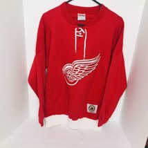 Vintage Detroit Red Wings CCM Maska Hockey Jersey Sweatshirt Mens Size Medium - £29.99 GBP