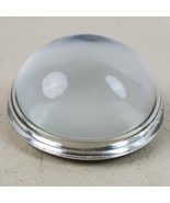 Vintage Murano Style Clear Glass Paperweight Flat Ball Ribbed 3.5&quot; - £20.66 GBP