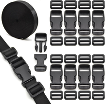 1 Inch Buckles Straps Set with 10 Yards Nylon Webbing Strap,10 Pcs Quick Side - £18.13 GBP
