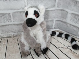 Wild Republic Mini Ring Tail Lemur 8&quot; Sitting Plush Stuffed Animal orange eyes - £10.67 GBP