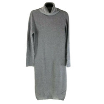 Lulus Sheerah Turtleneck Midi Sweater Dress Knit Long Sleeve Gray Size S - $28.91